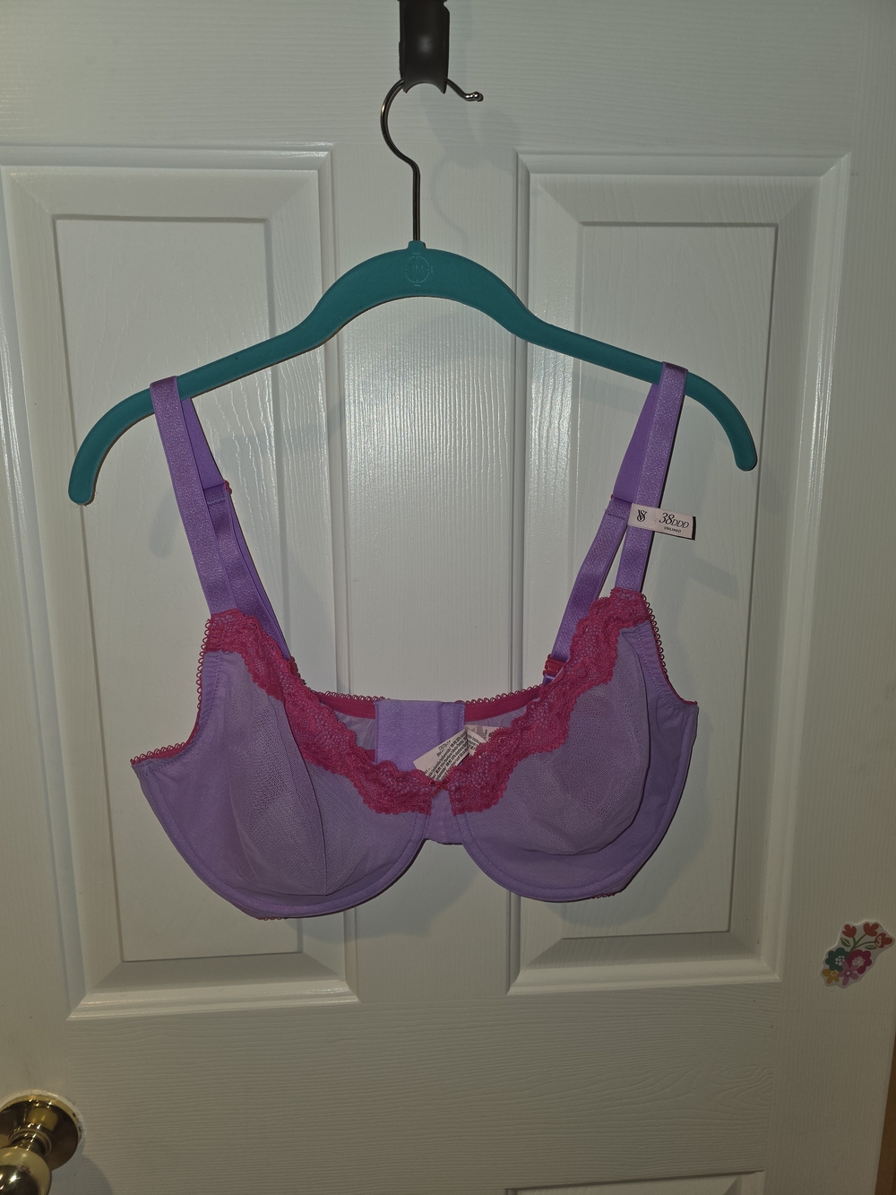 Victoria's Secret Lavender Bra with Pink Lace Trim